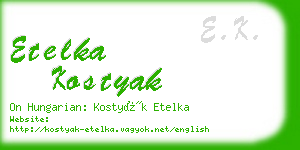 etelka kostyak business card